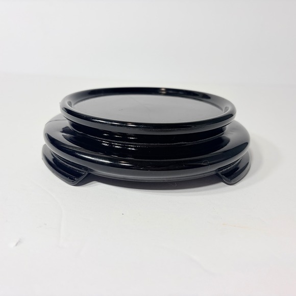 Art Deco Black Amethyst Glass Chinese Style Display Stand Base for a Vase - Picture 13 of 14